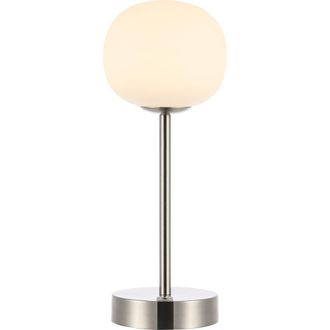 Jonathan Y Designs Natalia Modern Minimalist Iron Rechargeable Integrated Portable LED Table Lamp in Nickel at Nordstrom