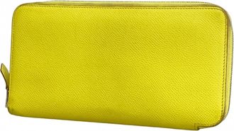 Herm&egrave;s Lime Epsom Leather Long Wallet (Bi-Fold) (Pre-Owned)