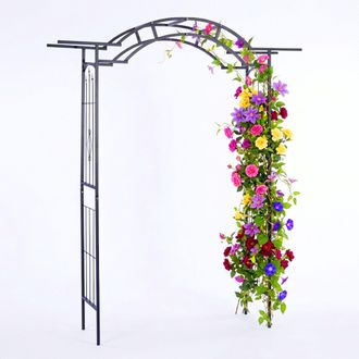 Relaxdays Relaxdays Arco Para Rosas De Metal, Arco Jard&iacute;n Al X An X F 236 X 190 X 45 Cm, Robusto Y Estable Para Trepadoras, Negro