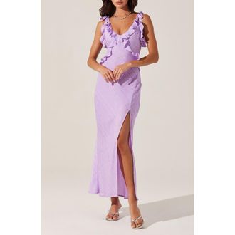 ASTR the Label Sorbae Ruffle Detail Dress in Lilac at Nordstrom Rack, Size Large