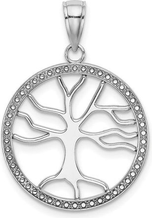 Diamond2Deal 14k Gold Large Tree Of Life In Round Frame Charm