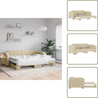 vidaXL Divano letto 2 in 1 - vidaXL Divano Letto con Letto Estraibile Crema 100x200 cm in Tessuto - Letto con struttura in legno e metallo