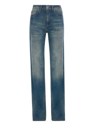 Victoria Beckham Julia Stretch Jeans In A Distressed Blue Wash