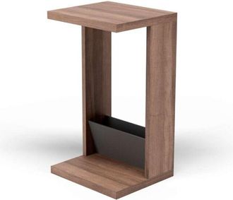 HERDASA Mesa Velador 553 Para Sal&oacute;n Acabado Nogal Claro/grafito, 71 Cm(alto)40 Cm(ancho)35 Cm(largo)