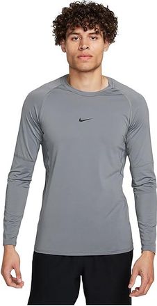 Nike Pro Dri-FIT Slim Long-Sleeve Fitness Top Mens Workout Smoke Grey/Black : SM, Elastane/Polyester