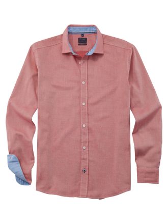 Olymp Langarmhemd OLYMP OLYMP Hemd Casual, Herren, Gr. 3XL, N-Gr, rot, Web, Obermaterial: 100% Baumwolle, regular fit, Hemden Langarmhemd