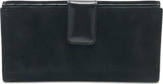 Gucci Black Suede Leather Long Wallet (Bi-Fold) (Pre-Owned)