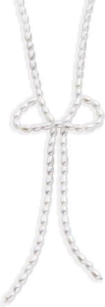 BaubleBar Gigi Bow Necklace in Pearl at Nordstrom