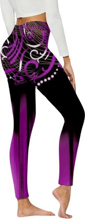 Generic Leggings for Women Fall Fashion High Waisted Gym Running Hiking Leggings Trendy Plus Size Patterned Outdoor Activewear Compression Pants,Hot Pink,3XL