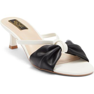 Rachel Roy Jane Bow Slide Sandal in Black/White at Nordstrom Rack, Size 7.5