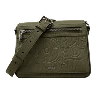 Dior Khaki Leather Shoulder Bag (Pre-Owned)
