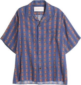 Valentino Garavani Camicia Voyage Imaginaire - Blu