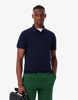 Lacoste Mens Lacoste Smart Paris Mens Stretch Cotton Polo Shirt - Midnight Blue 166 - Navy - Size: 42