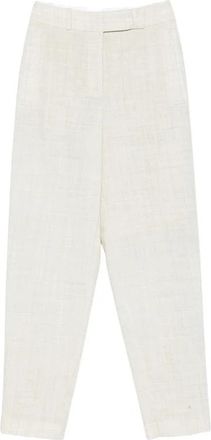 Joseph Straight Broeken - Dames - Straight fit broeken - Beige - S - Leer - Broeken