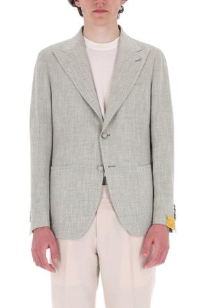 Tagliatore Pino Lerario Herringbone Wool-Linen Blazer