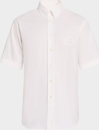 Givenchy Mens Tonal Embroidered Sport Shirt