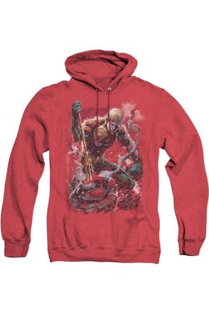 Gildan Justice League of America Finished Adult Heather Hoodie / Hooded Sweatshirt