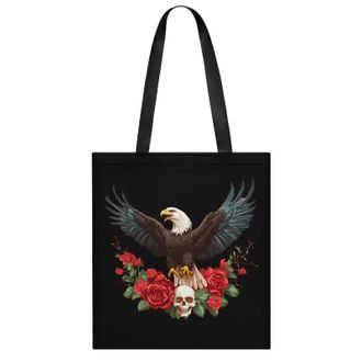 Generic Eag-le Skull Roses Womens Tote Casual Shopping Bag Lightweight Shoulder Bags Hobos Handbag for Work Travel Daily 35x40cm
