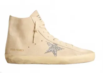 Golden Goose Womens Francy Suede Sneakers In Pearl