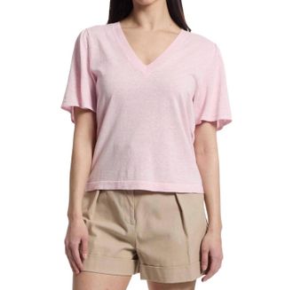 Lilla P Short Sleeve V-Neck Sweater In Wildflower