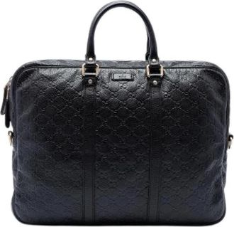 Gucci Pre-owned Business Bag - unisex - Vintage Handtas - Zwart - ONE Size - Leer - Vintage