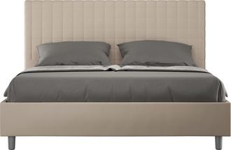 Itamoby Cama Matrimonio 160x190 Contenedor Dise&ntilde;o Moderno Sunny M Color: Beige - Versi&oacute;n: Con Caja De Almacenaje
