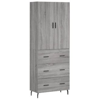 Berkfield Home Highboard Grey Sonoma 69.5x34x180 cm Engineered Wood