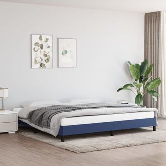 vidaXL Cama Sin Colch&oacute;n Tela Azul 200x200 Cm Vidaxl