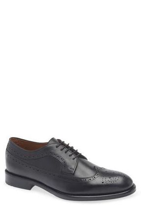 Nordstrom Italian Collection Barolo Wingtip Derby in Black Leather at Nordstrom Rack, Size 9.5