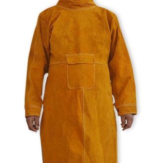 OEM 1 Delantal De Soldadura Ign&iacute;fugo De Piel De Vacuno, Abrigo Largo, Ropa De Protecci&oacute;n, Traje De Soldador, Piel Duradera, Protecci&oacute;n Adicional, 105 Cm (