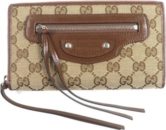 Gucci Brown Canvas Long Wallet (Bi-Fold) (Pre-Owned)