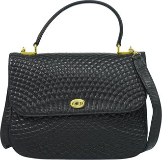 Bally Vintage Handbag Quilted Leather Leather Handbag (Pre-Owned)