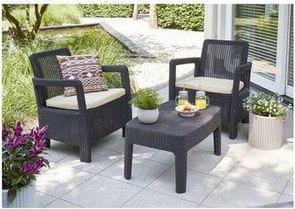 Keter Conjunto Ratan Tarifa Balc 3p Marron