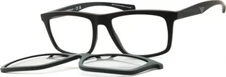Emporio Armani EA4235 61861W Matte Brown/Clear with Grey Clip-On Lenses