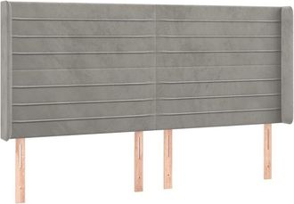 vidaXL Cabecero Con Orejas De Terciopelo Gris Claro 203x16x118/128 Cm Vidaxl