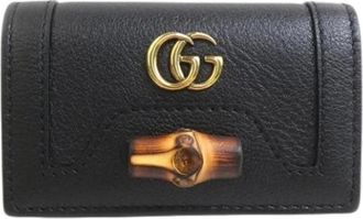 Gucci Pre-owned Accessories, female, Black, Size: ONE SIZE Pre-owned Leather Key Holder