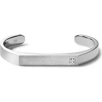 Bulova Satin Stainless Steel Diamond Cuff Bracelet- 0.10ct in Silver-Tone at Nordstrom Rack