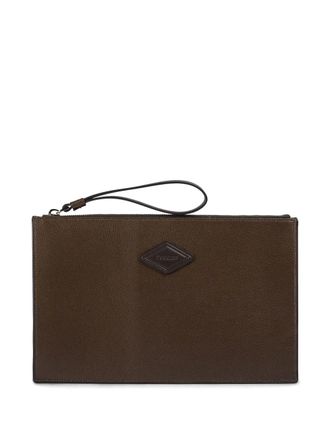 Doucal's Palmellato leather document pouch - Brown