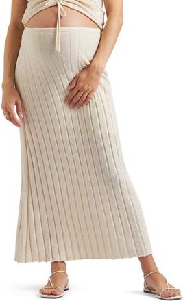 Ripe Charli Rib Knit Skirt in Stone at Nordstrom, Size X-Large