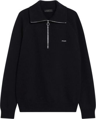 Prada Heren, Sweatshirts & Hoodies, Blauw, Maat: L Wol
