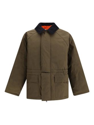 GR10K padded corduroy-collar parka - men - Fabric - M - Green