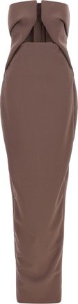 Rick Owens Brown Wool Long Womens Dress