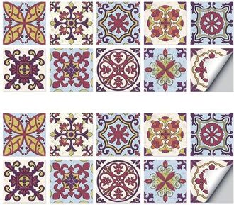 OEM 20 Piezas, Adhesivos Para Azulejos, Adhesivos 3d Para Escaleras, Estilo Vintage, F&aacute;cil De Instalar, Para Cocina, Ba&ntilde;o, Sala De Estar, 20 X 20 Cm