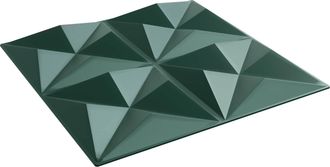 vidaXL Paneles De Pared 12 Uds. 50 X 50 Cm Verde Origami Espuma Xps Vidaxl