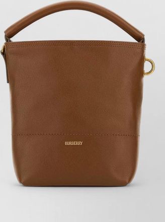 Burberry leather bucket bag gold tone hardware top handle