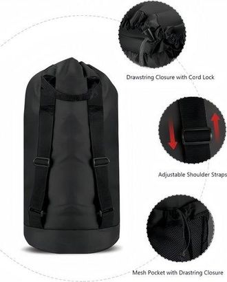 OEM Bolsa De Lavander&iacute;a Resistente, Mochila De Lavander&iacute;a Grande De 35 Litros, Cesta De Lavander&iacute;a Negra. Adecuada Para Estudiantes