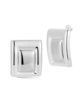 Glaze Jewelry Plated Stainless Steel Sculpted Square Drop Earrings