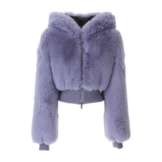 Moschino Faux Fur & Shearling Jackets, female, Purple, Size: XS Teddy Short Jacket
