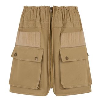 Red Valentino Short Skirts, female, Beige, Size: XS Midi Cargo Skirt