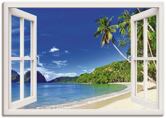 Artland Wandbild »Fensterblick Paradies« Fensterblick 1 Stk. tlg. als Alubild, Outdoorbild, Leinwandbild, Poster, Wandaufkleber